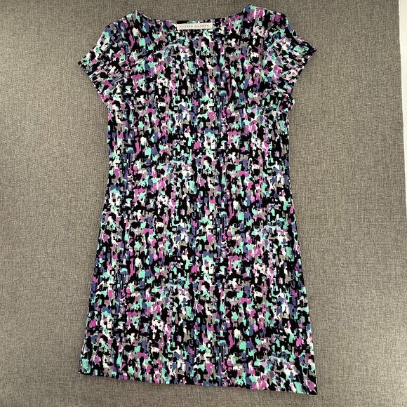 Susana Monaco Shift Dress Short Cap Sleeves Vibrant‎ Abstract Print Small - Picture 1 of 10